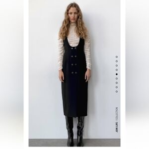 Zara BUTTONED PINAFORE DRESS